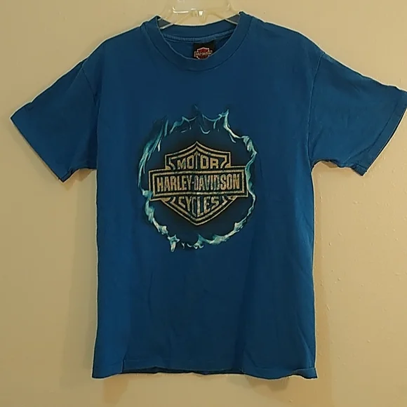 Vintage Harley Davidson t shirt size M single stich blue - Picture 3 of 7